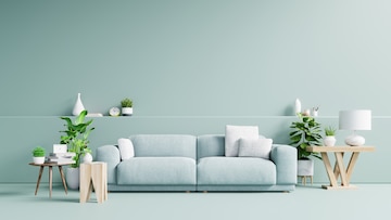 Premium Photo | Modern living room interior with sofa and green plants ...