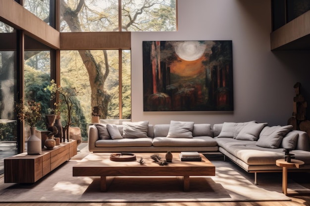 Modern Living Room Interiors Generative AI
