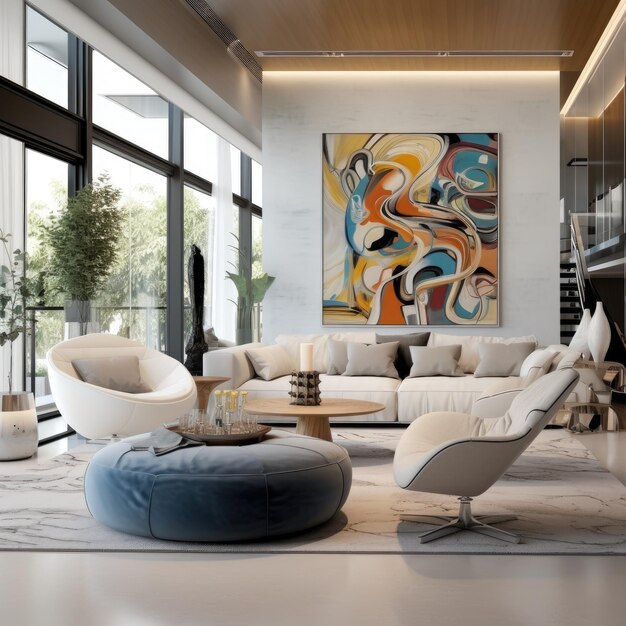 Premium Photo | Modern Living Room with Artistic Decor