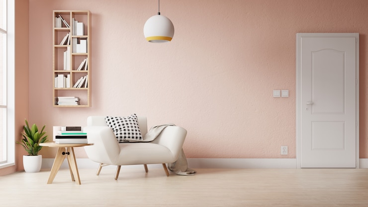 Photo modern living room with colorful decoration
