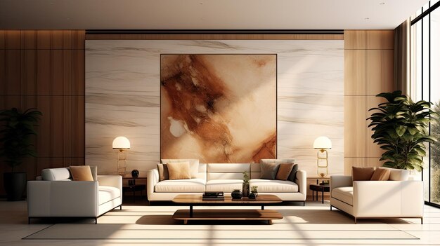 Photo modern living room with elegant decor generative ai