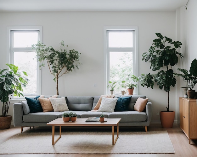 Photo modern living room with plant