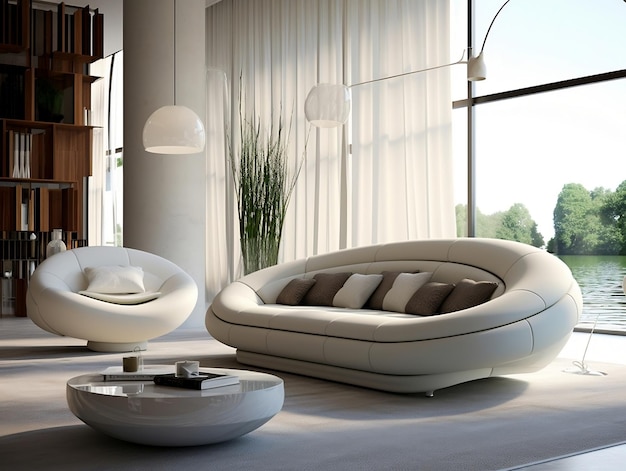 Modern living room with sofa