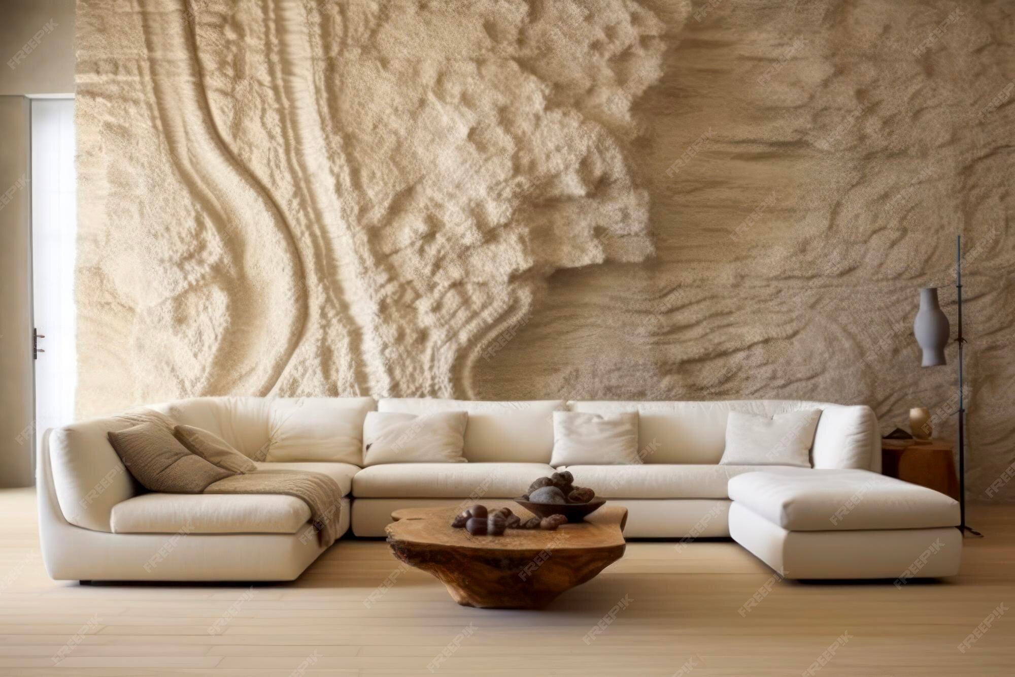 Premium Photo | Modern Living Room with Textured Wall Panels
