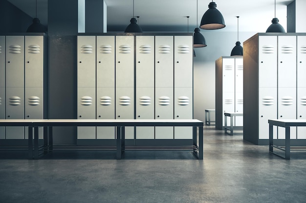 Photo modern locker room interior