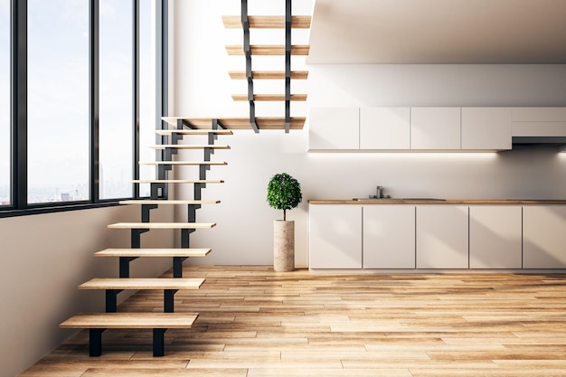 Modern loft kitchen interior