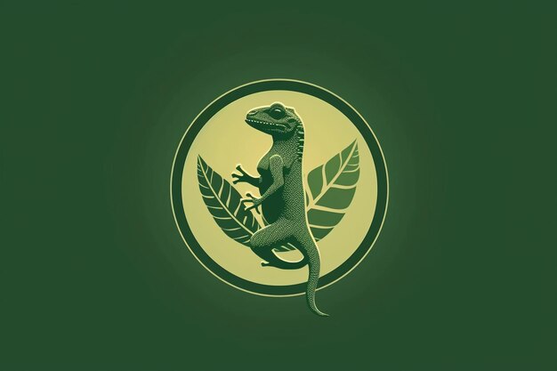 Modern logo featuring a stylized green lizard beautiful illustration picture generative ai