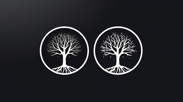 Modern Logo Inspired by Yggdrasil Black