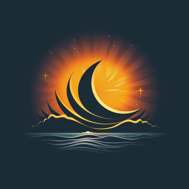 Modern logo with sun for marketing in company