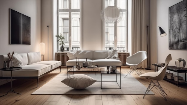 Modern luxe huisinterieur minimalistisch design AI gegenereerd