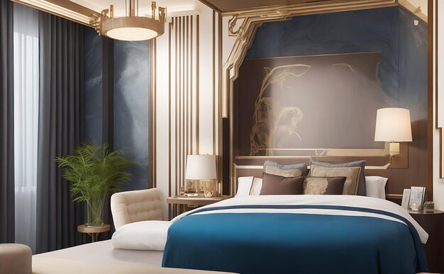 Photo modern luxurious hotel room