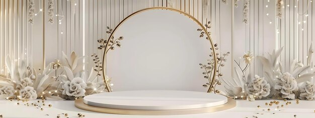 Photo modern and luxurious podium ideal for spa beauty and brand promotions