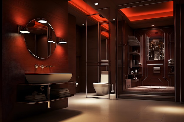 Photo modern luxury bathroom interior generative ai