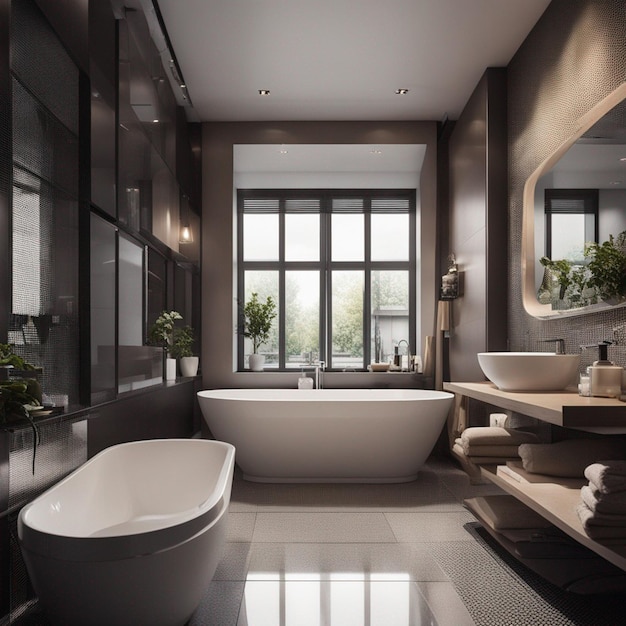 A modern and luxury bathroom