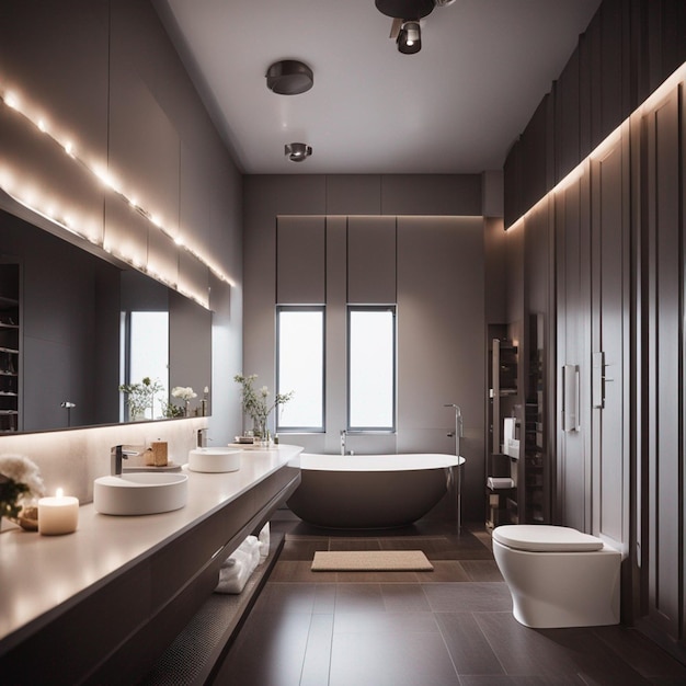 A modern and luxury bathroom