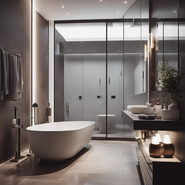 A modern and luxury bathroom