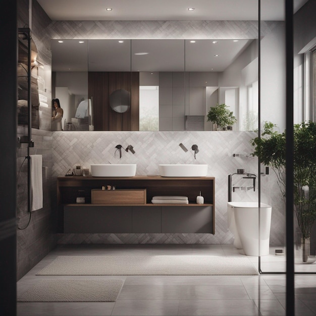 A modern and luxury bathroom