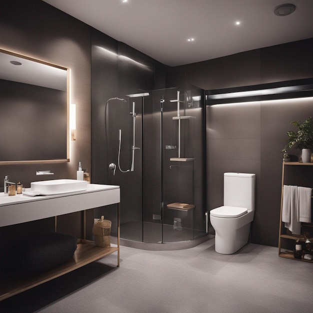 A modern and luxury bathroom