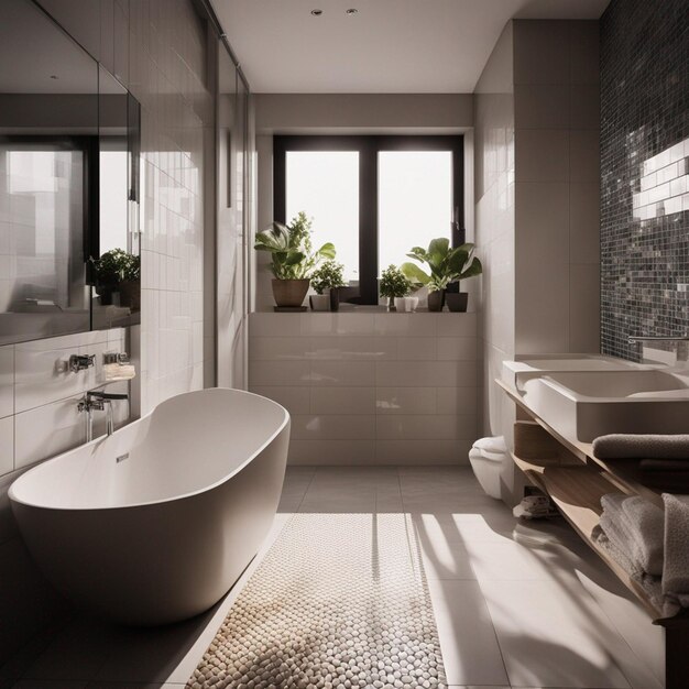 A modern and luxury bathroom