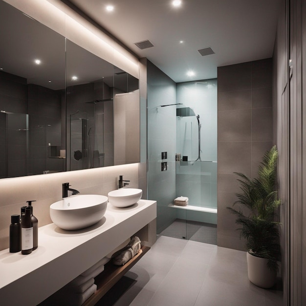 A modern and luxury bathroom