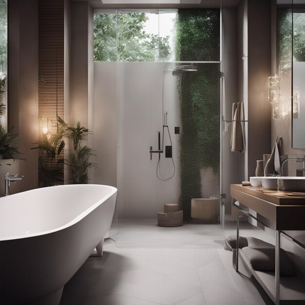 A modern and luxury bathroom