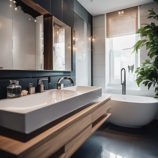 A modern and luxury bathroom