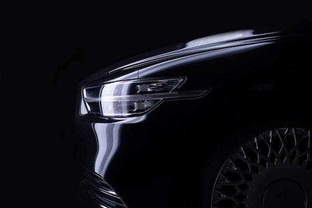 modern luxury car closeup banner background concept of expensive sports auto