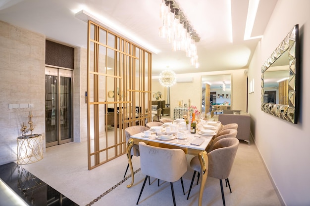 Modern luxury Dinning Room Premium Photo