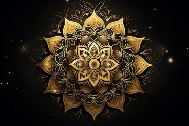 Modern luxury ethnic golden mandala background