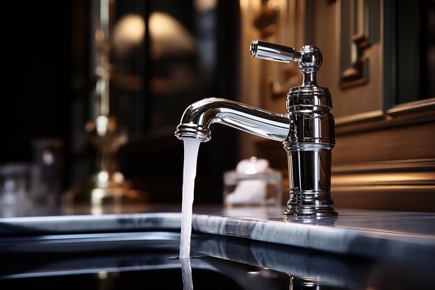 Photo modern luxury faucet