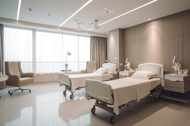 A modern luxury hospital room Interior of Modern Hospital Room Generative ai