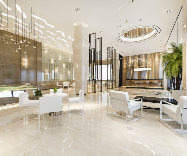 modern luxury hotel and office reception and lounge  hall