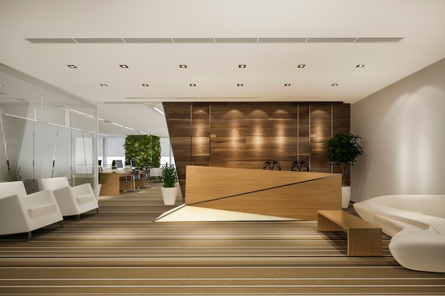 modern luxury hotel and office reception and lounge