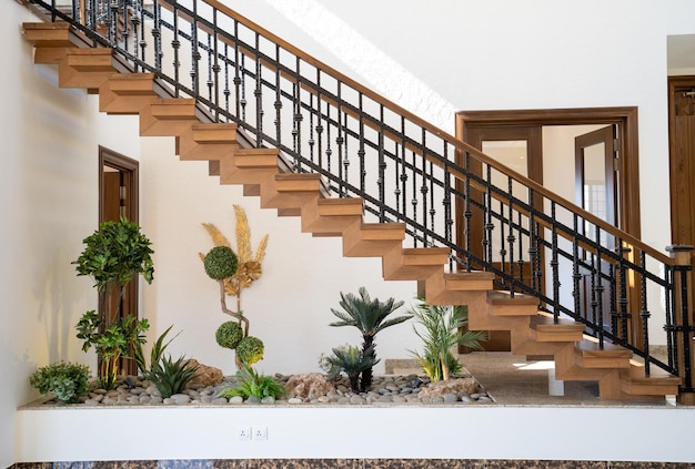 Modern luxury House Stairs Entrance Premium Photo