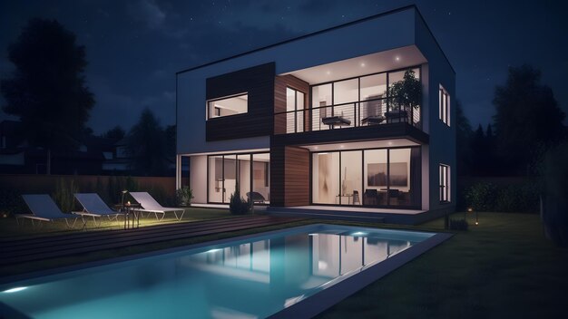 Fun modern house with a pool in 2023