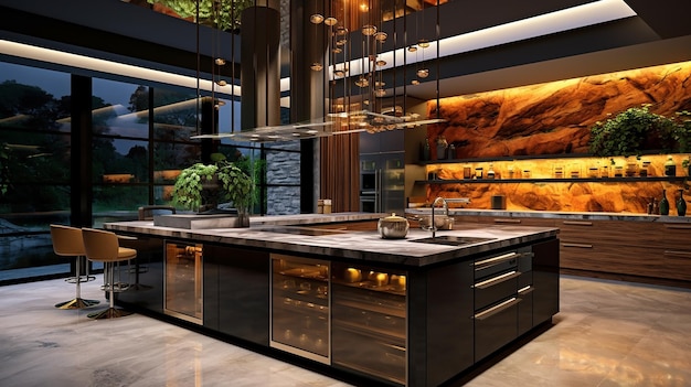 Modern luxury kitchen interior design Generative AI