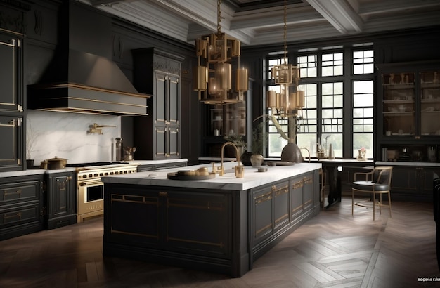 Photo modern and luxury kitchen photograph