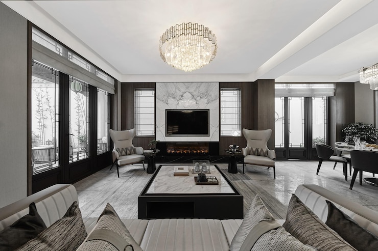 Photo modern luxury living room interior
