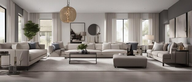 A modern and luxury living room with sofa and tv