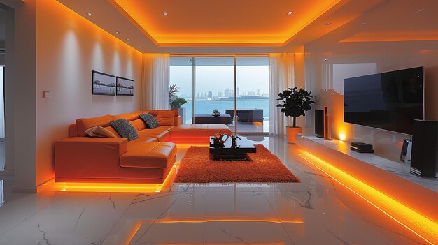 Photo modern luxury living room