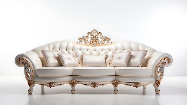 Foto divano di lusso moderno su uno sfondo bianco