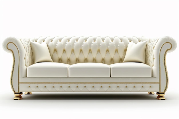 Modern luxury sofa on white isolated background