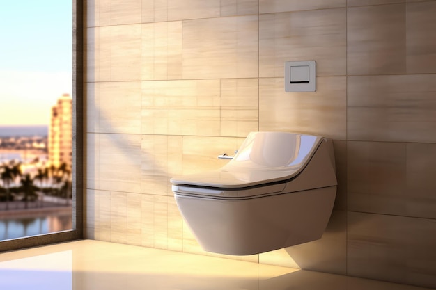 Modern luxury wall hung toilet bowl closed seat