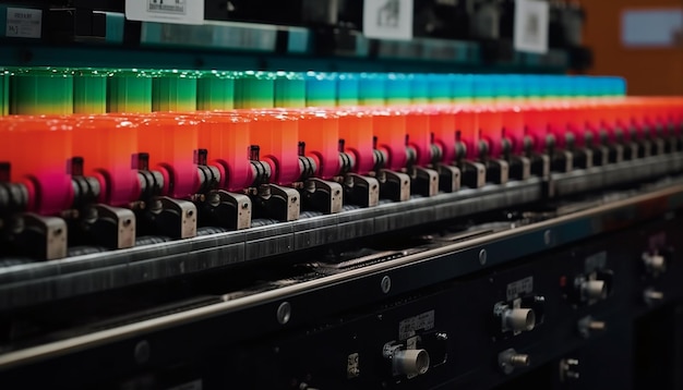 Modern machinery in a factory working on a production line generated by artificial intelligence