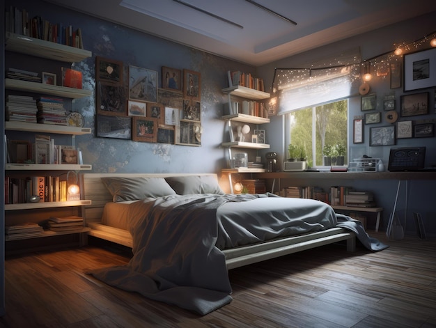 A modern main bedroom generative ai