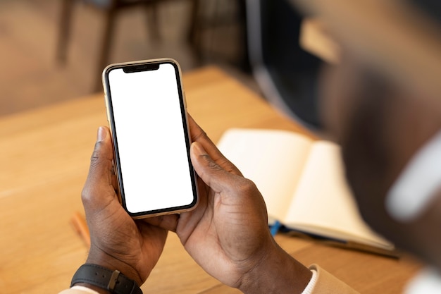 Modern man checking his phone