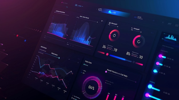 Foto modern marketing analytics dashboard sullo schermo del computer