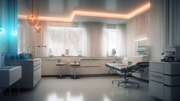 Foto moderna sala di consultazione medica di grande design per qualsiasi scopo tecnologia medica assistenza sanitaria tecnologia medica