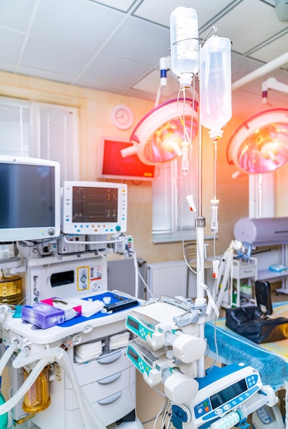 Modern medical devices in hospital emergency room Emergency operating technology