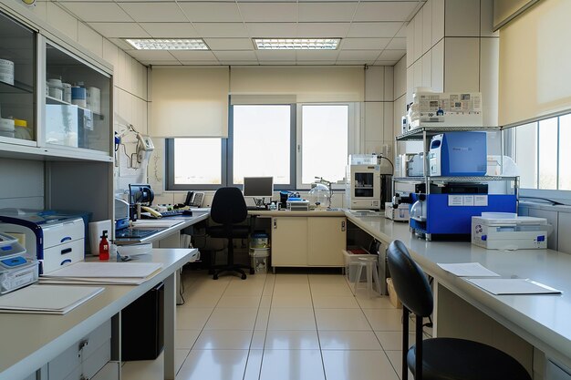 Photo modern medical laboratory with advanced analytical equipment